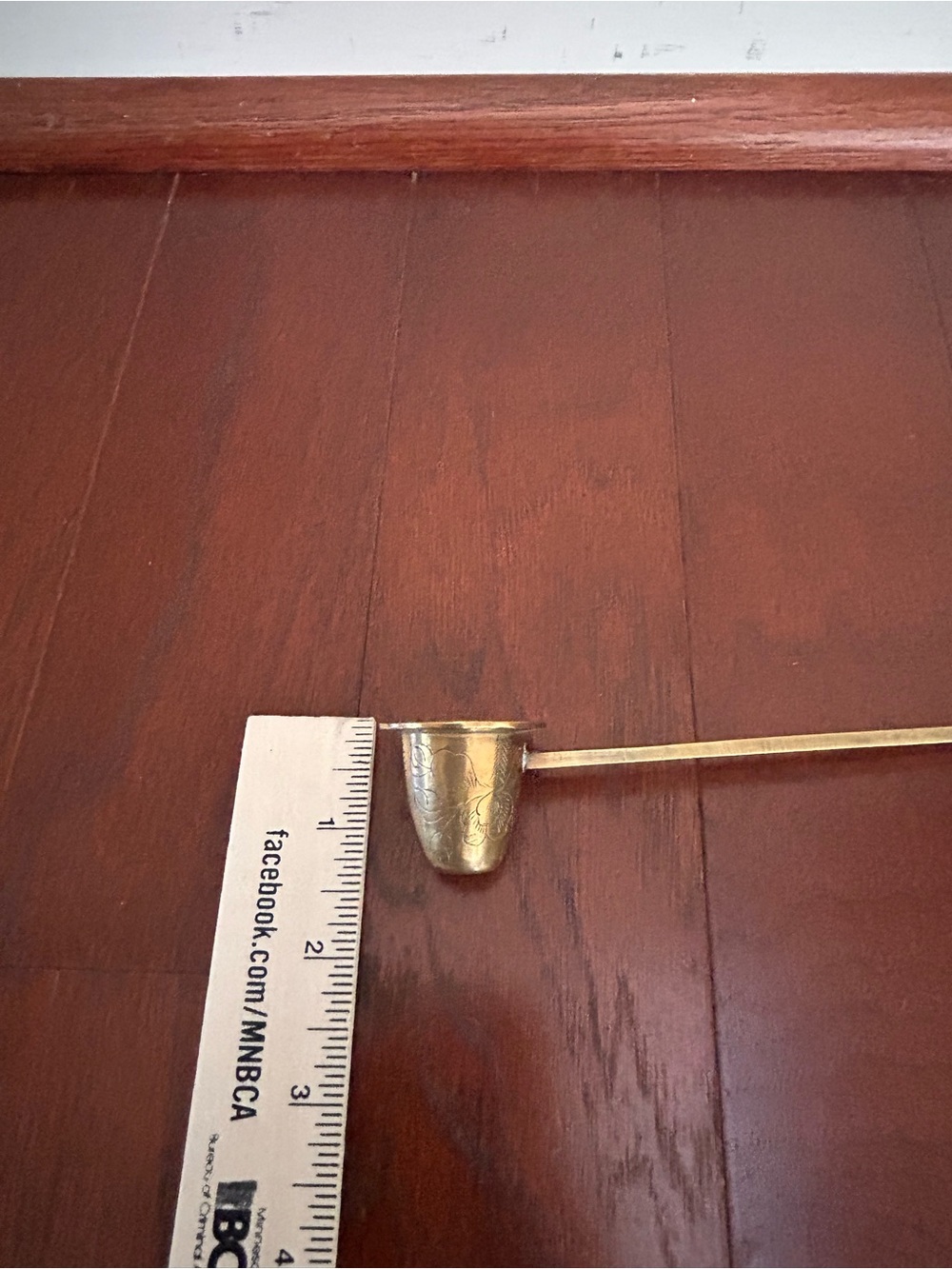 Vintage Mid-Century Etched Solid Brass Candle
Snuffer (Made in India / China) - Picture 9 of 9